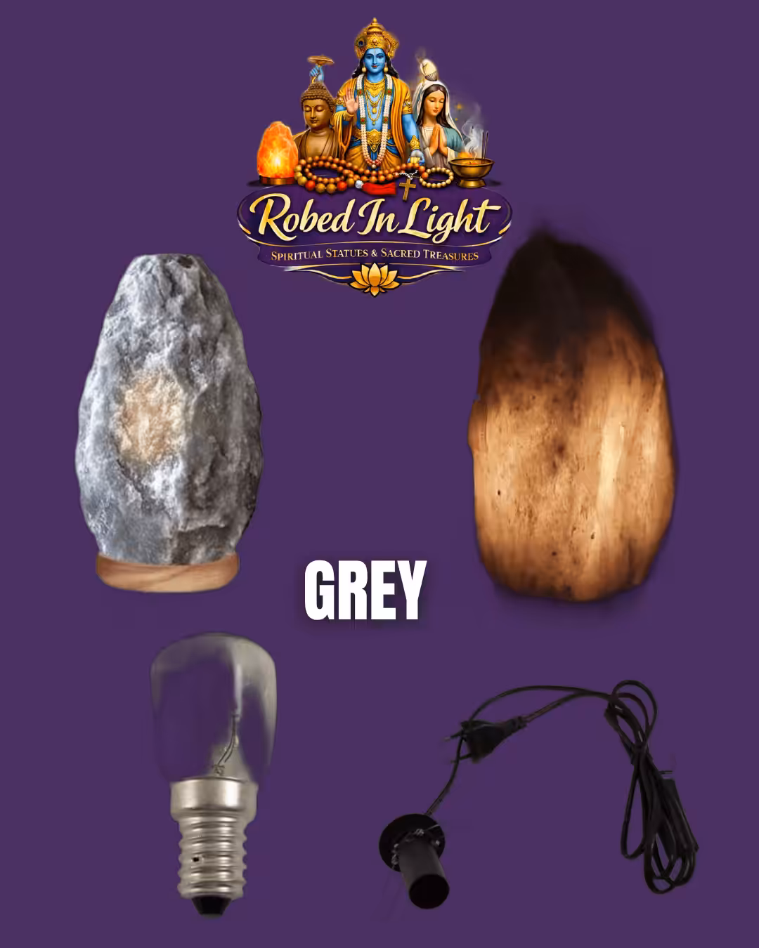 Natural Himalayan Salt Lamp Grey