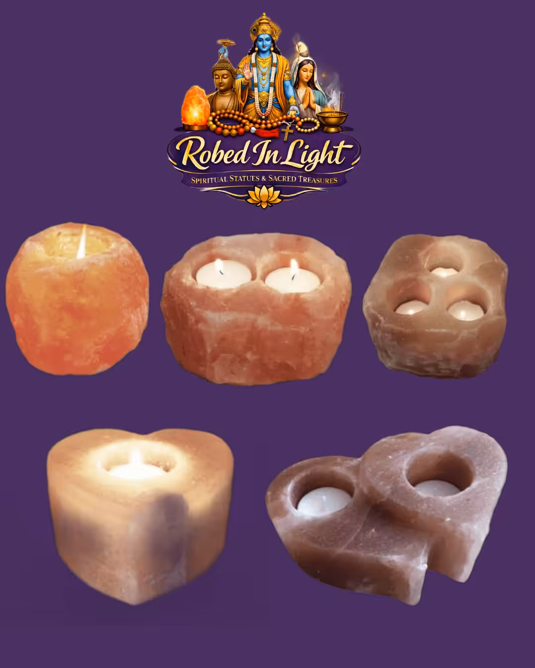 Natural Himalayan salt candle holder Heart shaped Himalayan salt candle holder